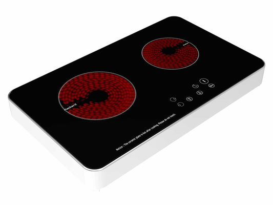 Dünne Metallgehäuse-Unterseite keramische Brenner-Glaszone 1200W und 1800W Cooktop zwei
